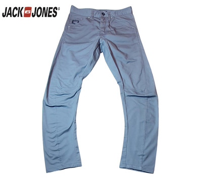 Jack & Jones Stan Anti Fit Herren Biker Jeans W30 L32 Grau Motorrad Demin