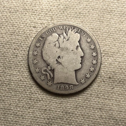 1898-s Barber Half.  "L-TY" of LIBERTY Visible.  VG TL