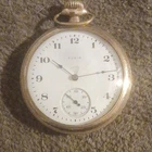 Elgin Gold Filled Open Face Pocket Watch Mechanical Arabic Numerals Vintage
