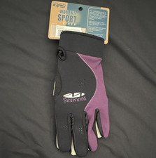 Warmers Women's Sport Cycling Gloves L Black Purple White Lightweight Stretch