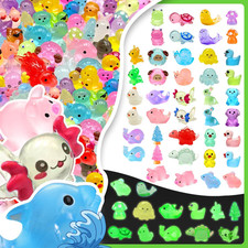 105 Pcs Mini Resin Animals 21 Styles Bulk to Hide Miniature Figures Luminous Tin