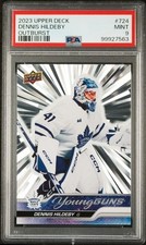 DENNIS HILDEBY Rookie 2023-24 Upper Deck Young Guns Outburst Silver PSA 9
