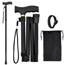 Folding Cane - Adjustable lightweight Walking Cane with Carrying CaseCollapsi...