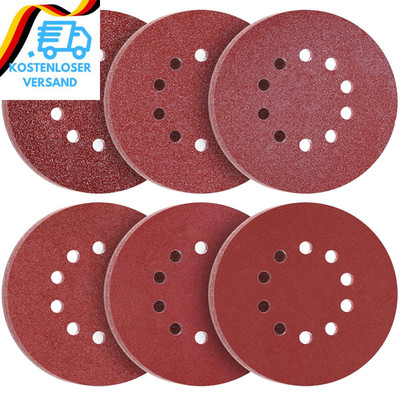 KONGMING 60 Stück Schleifpapier 225Mm Klett Körnung 40 60 80 120 240 320 10 Loch