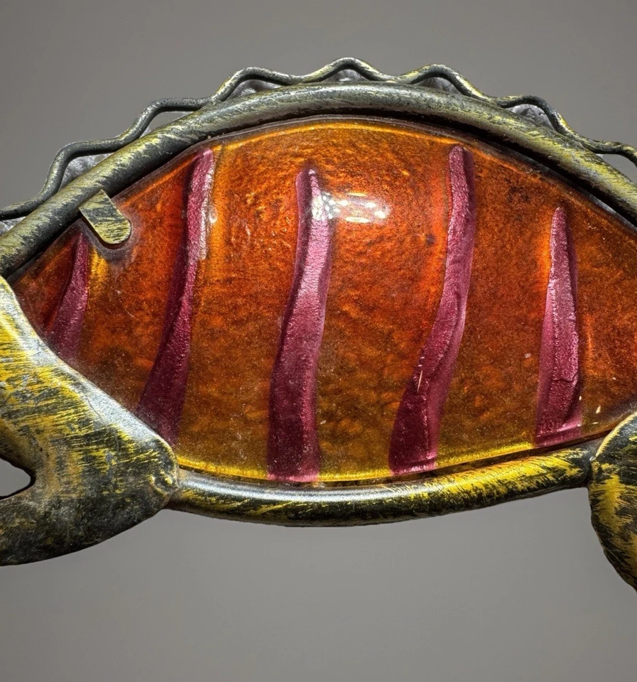 GECKO 装饰橙色 18 英寸彩色玻璃等离子切割金属墙面花园装饰 2 件套 — 第 3/4 张图片