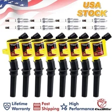 8x Ignition Coil DG508 & Spark Plug For Ford F150 F550 Mustang Excursion Marquis