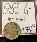 1915 S Buffalo Nickel G+! Key Date! ENN Coins