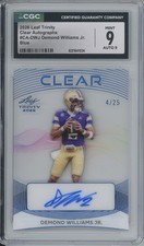 2026 Leaf Trinity Clear Blue #CA Demond Williams Jr. 4/25 RC Mint CGC 9 9 Auto