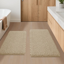 Accumtek Upgrade Luxury 2 Piece Beige Toilet Bathroom Rug Mat 32X2024X17 Ultra