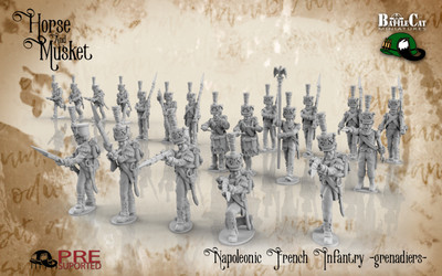 28mm Napoleonic 1812 - French Line Marching - 24 Figuren Battlecat Studios