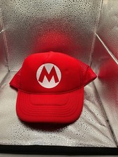 Super Mario Halloween costume M embroidered red mesh baseball cap