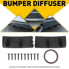 Rear Bumper Lip Spoiler Shark Fin Spoiler Wing Lip Diffuser Matte Black Fit VW