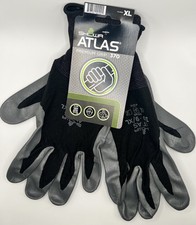 Atlas Nitrile Garden Gloves Black XL  Durable Waterproof Grip Work Gloves