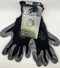 Atlas Nitrile Garden Gloves Black XS | Durable Waterproof Grip Work Gloves