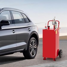 20 Gallon Fuel Caddy Portable Gas Can Fuel Storage Tank With Wheels Pump
