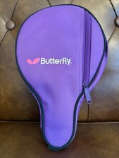 1990 s Vintage Purple Butterfly Zippered Table Tennis Paddle Case Cover