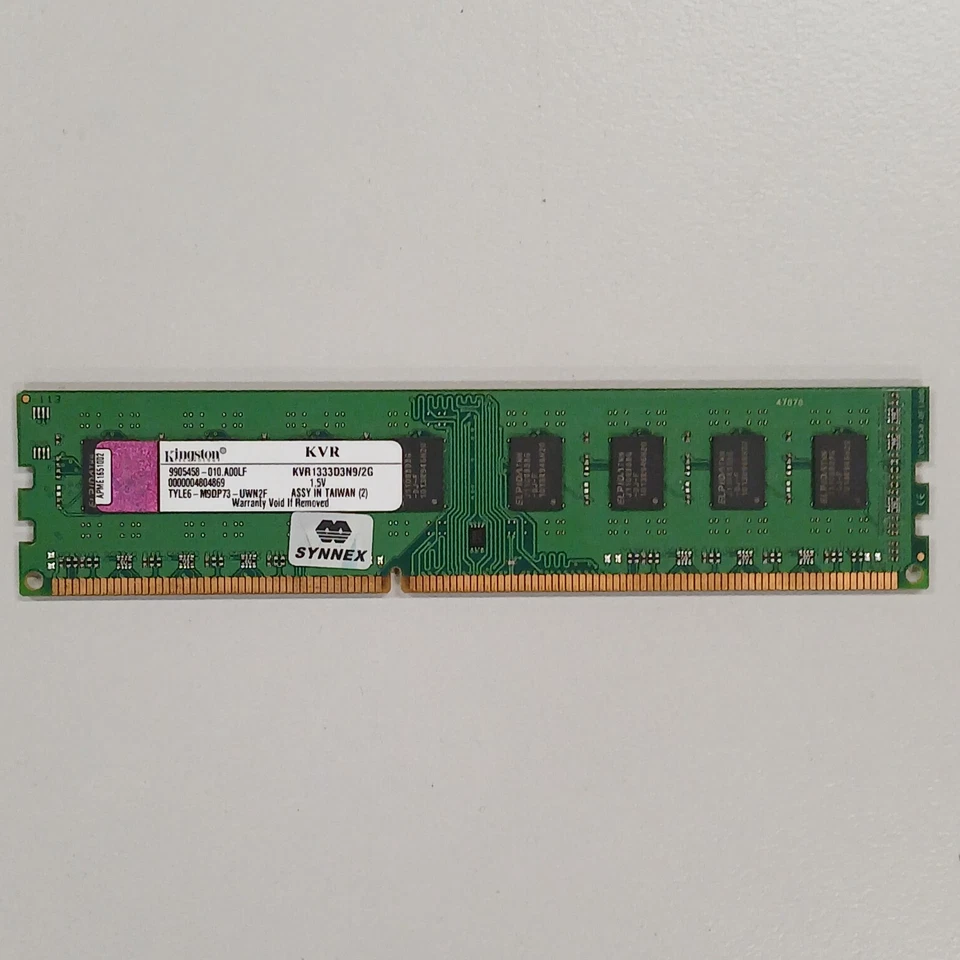 Kingston 2GB DDR3 SDRAM 2GB PC3-10600 1333MHz Unbuffered KVR1333D3N9/2G - Image 2 of 3