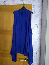 Yong Kim Blue Crinkle Waistcoat With Back Button Detail Size 10