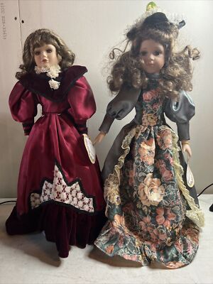 Crowne Fine Porcelain Doll 1996 Artmark Chicago LTD Gabrielle & Leonora