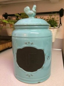 Kitchen Ceramic Owl Canister Food Storage Jar Antique Chic Counter