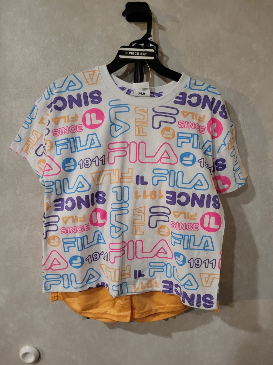 N11) New Piece Set Fila Girls Tee/tank Short Set Size M(10)