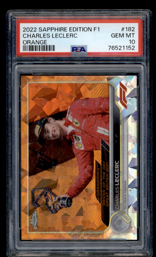 2022 Topps Chrome Sapphire F1 Orange #182 Charles LeClerc PSA 10 #182 10/25