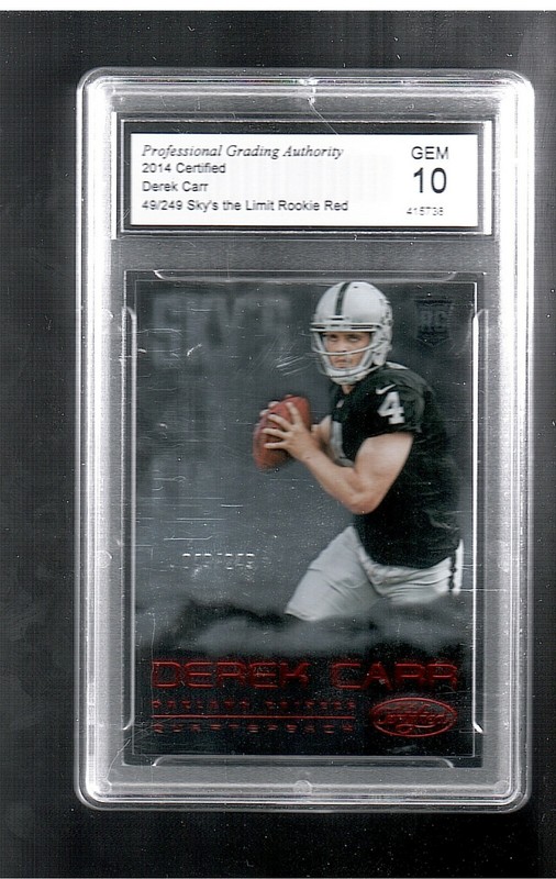 DEREK CARR 2014 SKYBOX RED SP /249 ROOKIE CARD #SKY8 PGA 10 GEM MINT RAIDERS