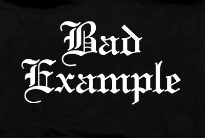 Funny Black T Shirt, Old School Biker, Bad Example, Motor Sport