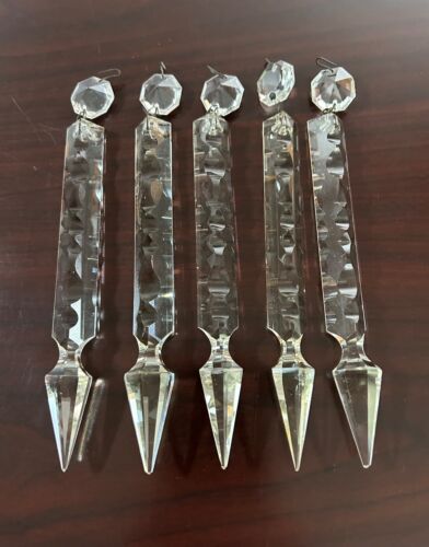 Vintage 7" Spear Crystal Chandelier Prisms - Sold in Lots of 5 - Picture 1 of 7