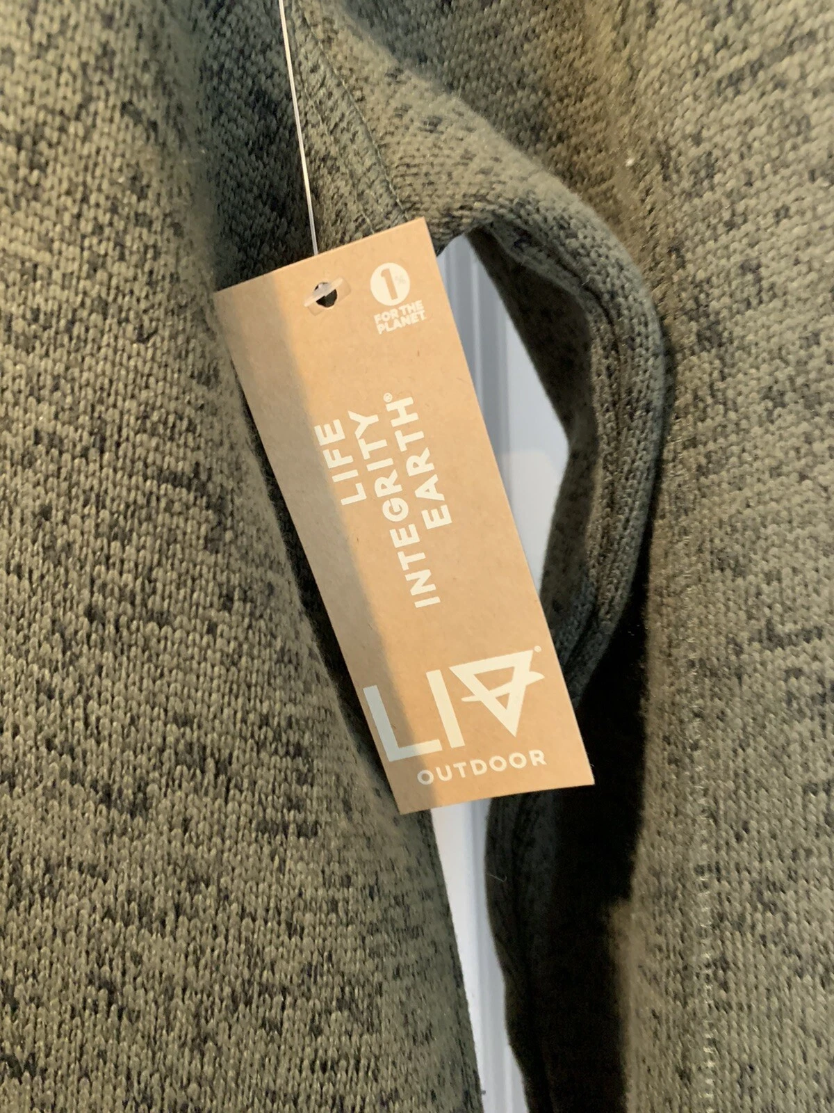 VETEMENTS LIV Outdoor Maglione Uomo Full Zip Felpa Pile Verde Oliva Profondità Profonda Tg Med
