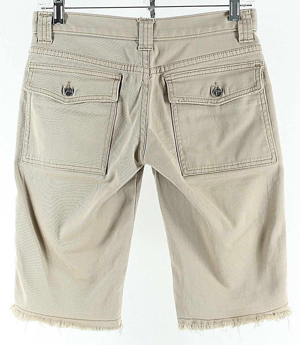 Joie Sz 25 x 12.5 Tan Cotton Lycra Cargo Pockets Button Fly
