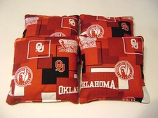 4 CORNHOLE BEAN BAG TOSS GAME OKLAHOMA SOONERS TAILGATE TOP QUALITY REGULATION