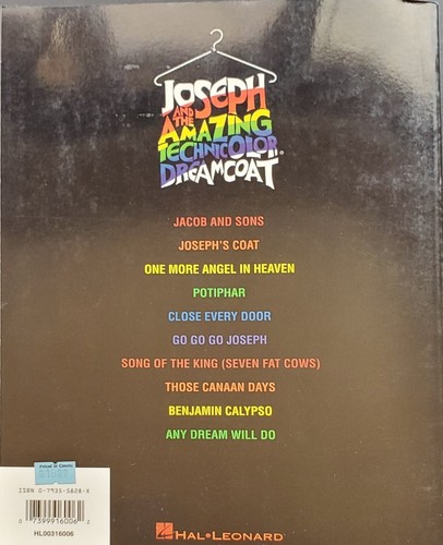 Big Note Piano Joseph & The Amazing Technicolor Dream Coat Sheet Music Song Book - Picture 6 of 6