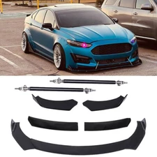 Front Bumper Lip /Splitter+Spoiler Chin Body Kit Strut Rods For Ford Fusion SE