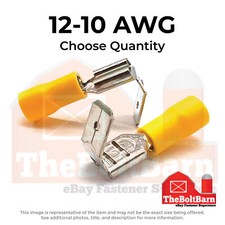 Yellow PVC/Vinyl Piggy Back Crimp Connectors Terminals, AWG 12-10