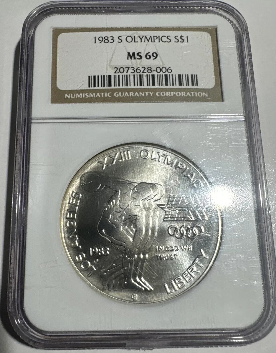 1983-P Olympic Silver Commemorative Dollar MS69 Mint State Free
