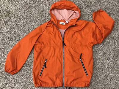 MTA Sport Athletic Hoodie Zip Jacket Windbreaker Medium Orange