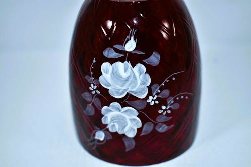 Vintage "FENTON" rubinrote Glasfeenlampe SIGNIERT - Bild 4 von 7