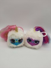 2 Pomsies Lumies Plush Unicorn Interactive Talking Light Up Matching Colors