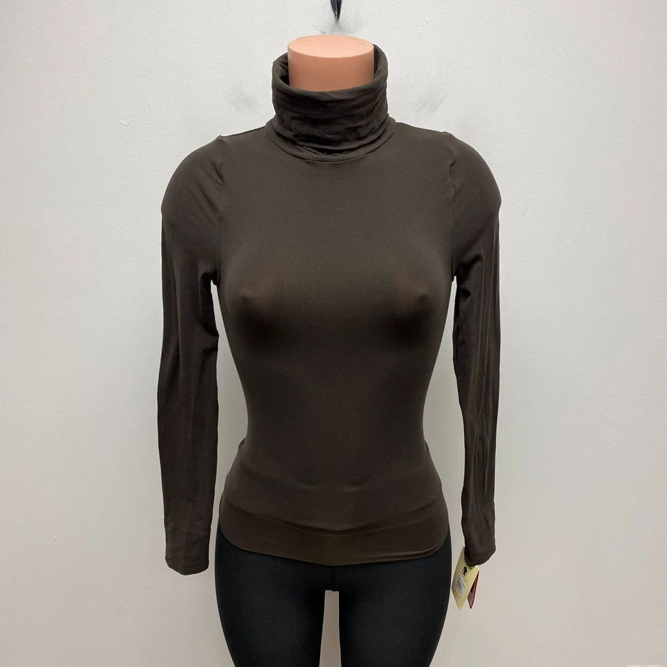 Spanx Brown Bittersweet On Top and In Control Long Sleeve Turtleneck Shapewear L - Image 2 of 4