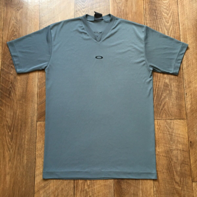 Vintage Oakley Software Gray Center Embroidered Logo T Shirt Rare 