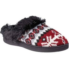 Muk Luks Women's Suzanne Clog Slippers - Snowflake Stripe - Sz L NWT