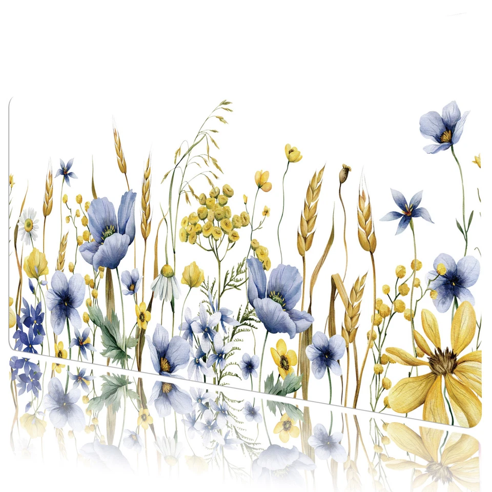 Plant Blue and Yellow Mouse Pad Wildflower Mouse Pad for Keyboard and Desk Mat - Image 2 of 4
