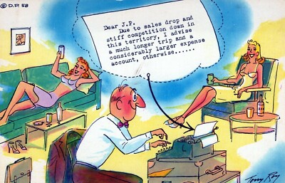 Dear J.P. Due To Sales Drop And Stiff Competition Comic Chrome Vintage Postcard
