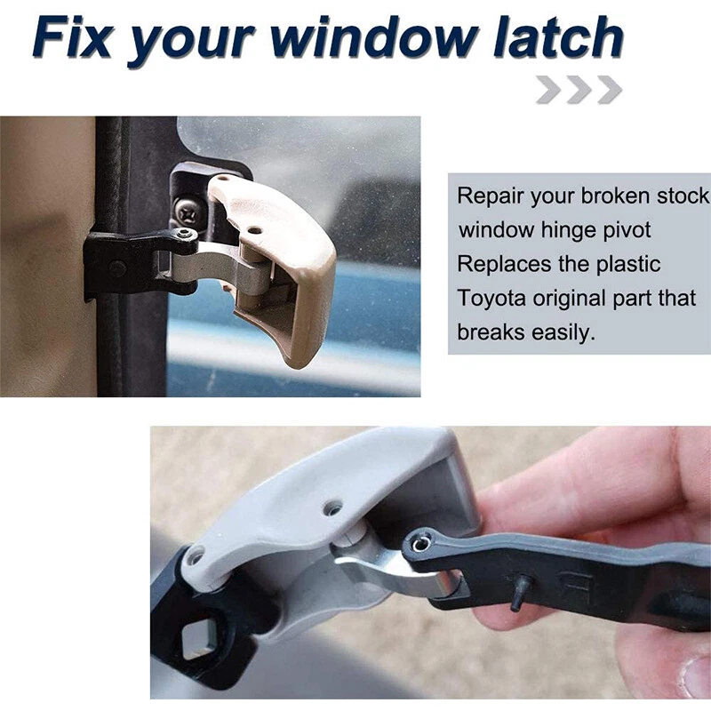 Pivotes de bisagra de pestillo de ventana trasera de aluminio para Toyo-ta Tacoma 1995-2004 2000-2006 T Foto 4 de 4