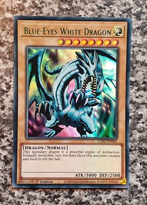 Yugioh LDS2-EN001 Blue-Eyes White Dragon 1st Edition Ultra Rare GREEN NM