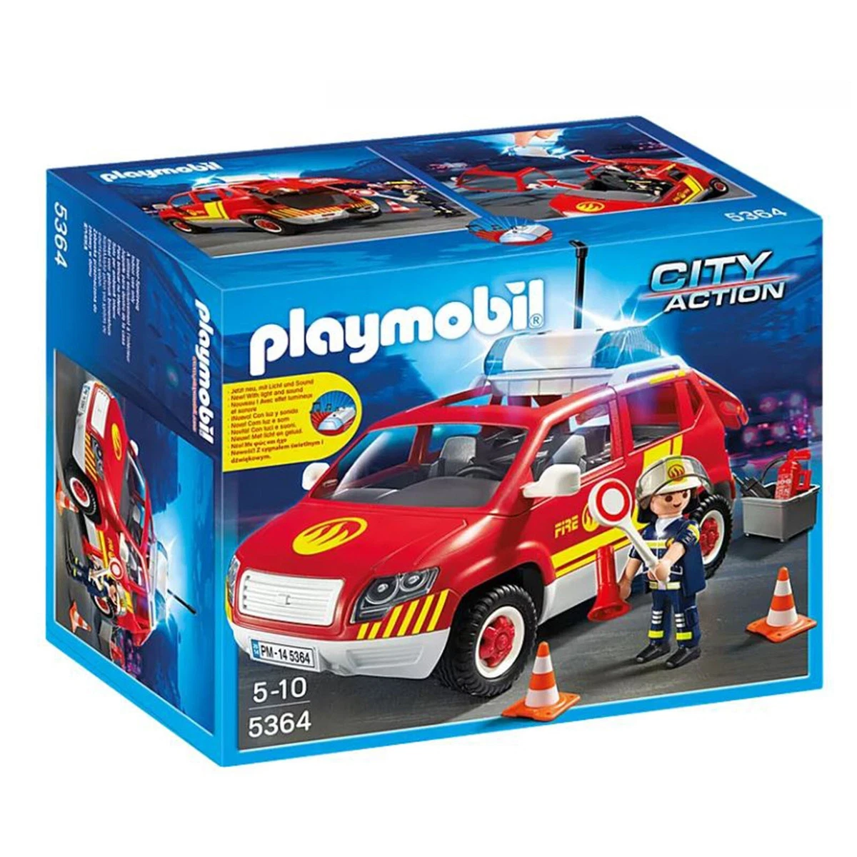 Playmobil City Action Fire Chief s Car With Lights And Sounds Building Set 5364