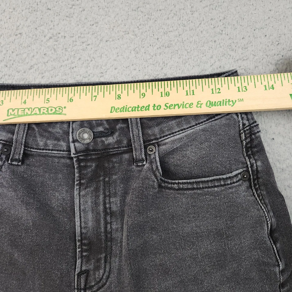 American Eagle Mom Jeans Womens 2 Reg Black Ankle Faded High Rise Stretch Denim - Image 3 of 4