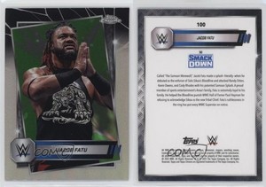 2025 Topps Chrome WWE Neon Green & Black Refractor Jacob Fatu #100