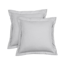 Euro Sham Covers 28x28 Set of 2 Silver Grey 600 TC 100 Egyptian Cotton
